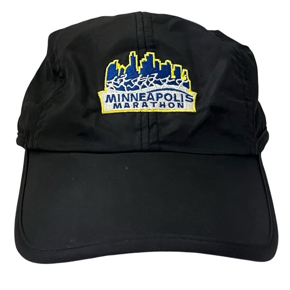 Team Ortho for "Minneapolis Marathon" Black Adjustable Polyester Running Cap - Picture 1 of 14